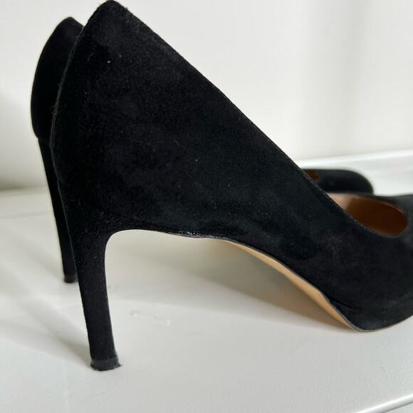 Stuart Weitzman Pumps Size 6 Black Suede Platform Almond Toe Stiletto Heels - Picture 11 of 16